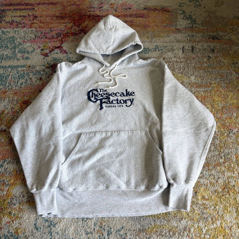 Vintage 90s Lee Cheesecake Factory Hoodie Mens XL Reverse Weave style